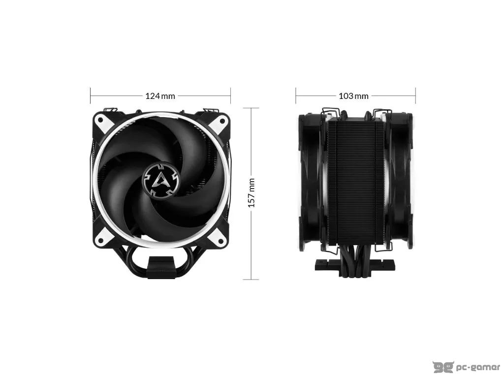 ARCTIC Freezer 34 eSports DUO CPU Cooler with BioniX P-Series Fans, 200-2100 rpm, INTEL/AMD, White