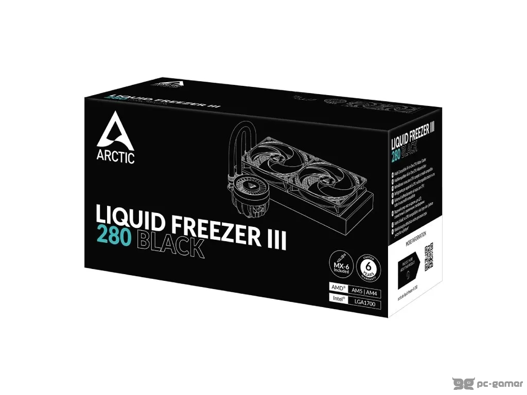 ARCTIC Liquid Freezer III 280 CPU Water Cooler, 800-2800 rpm, INTEL/AMD