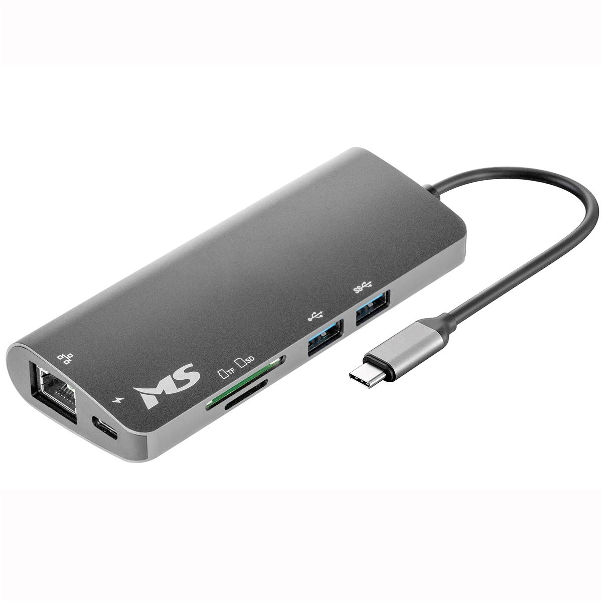 USB HUB C500, HDMI+VGA+USB3.0*2+PD+SD+RJ45 1000 M+3.5mm, MS