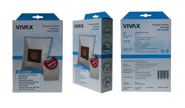 VIVAX kese za usis. sint. (4kom/pak) + filter