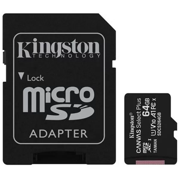 Kingston 64GB MicroSd + SD adapter SDCS264GB 