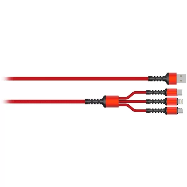 Moye Kabl connect 3 in 1 USB Data Cable Red