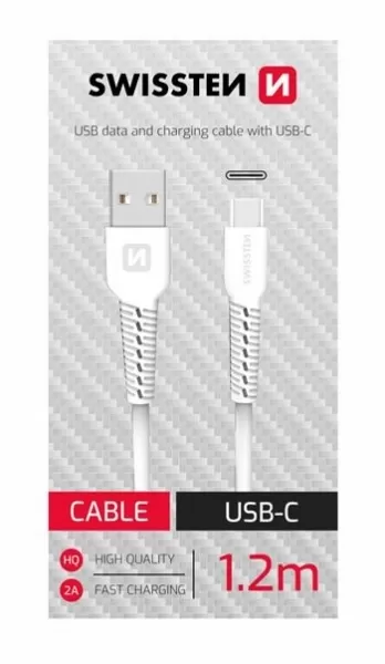 Swissten Data kabl USB / USB-C 1.2m bijeli