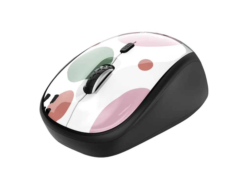 TRUST Yvi Compact Wireless Mouse - Pink Circles