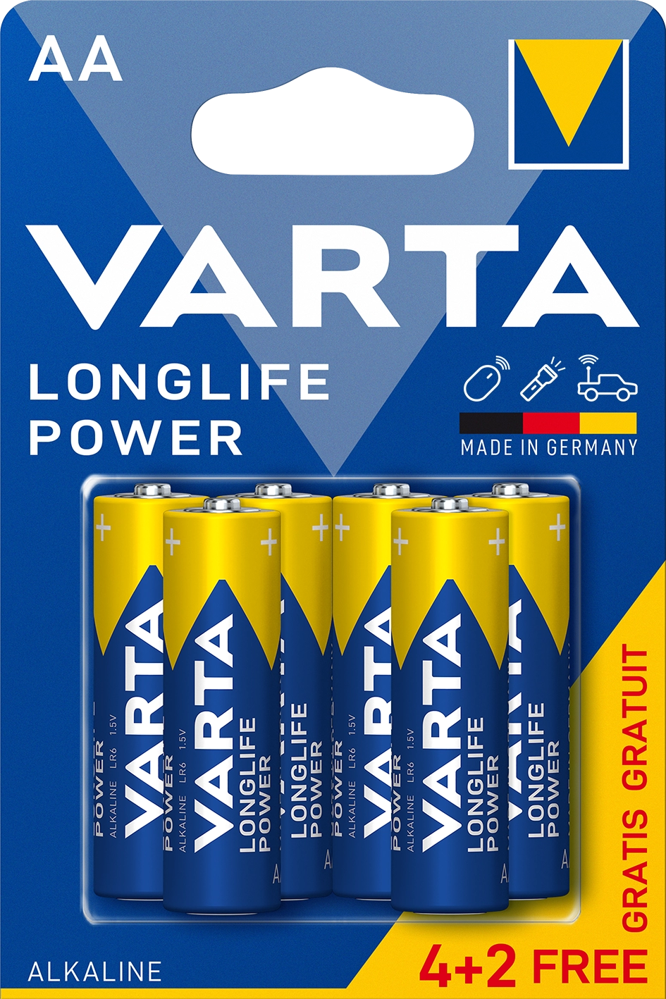 Alkalna baterija AA Longlife Power LR6 4+2 Varta