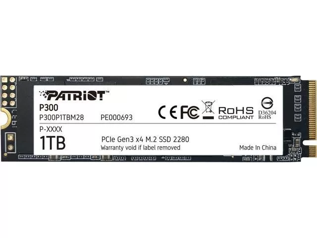 Patriot SSD 1TB M.2 NVMe PCIe Gen3 x4 P300