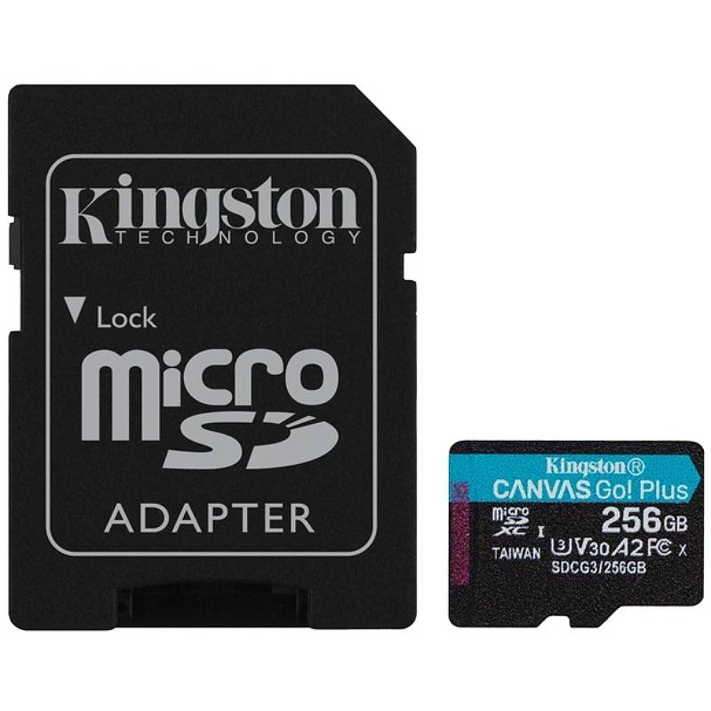 KINGSTON U3 V30 microSDXC 256GB Canvas Go Plus 170R A2 + adapter SDCG3/256GB