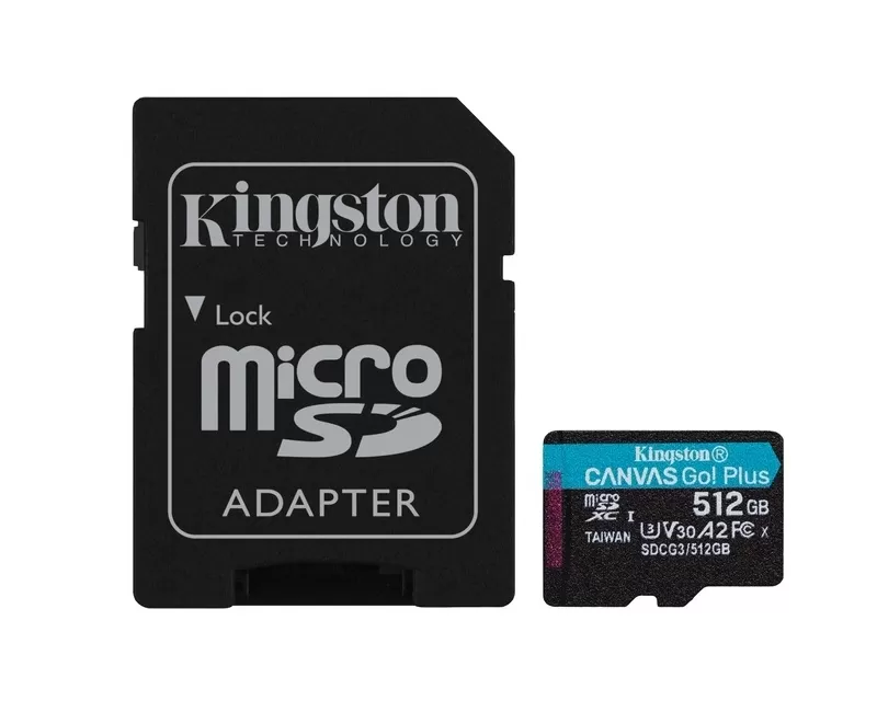 KINGSTON U3 V30 microSDXC 512GB Canvas Go Plus 170R A2 + ad