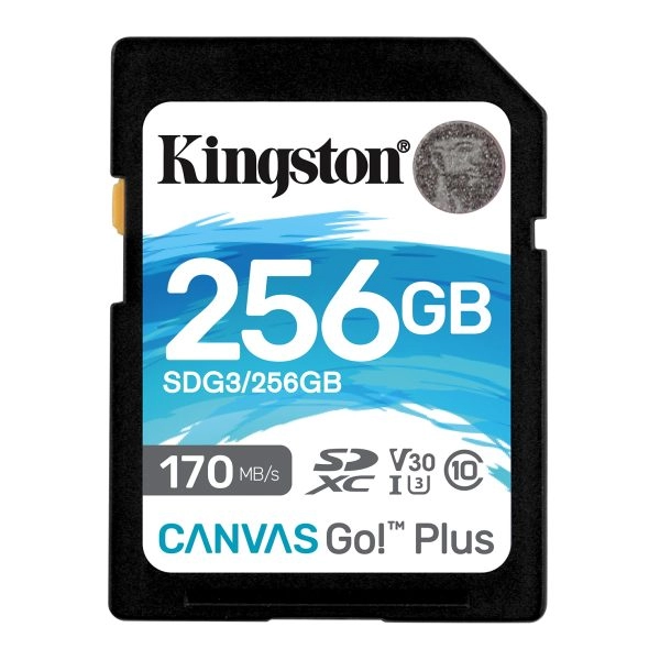 KINGSTON U3 V30 SDXC 256GB Canvas Go Plus 170R C10 UHS-I SD