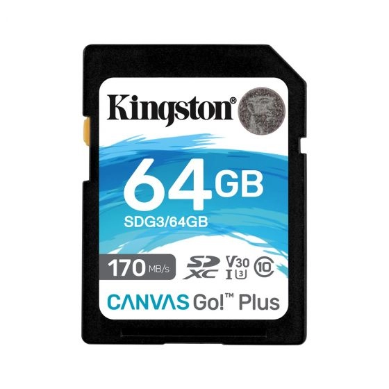 KINGSTON U3 V30 SDXC 64GB Canvas Go Plus 170R C10 UHS-I SDG