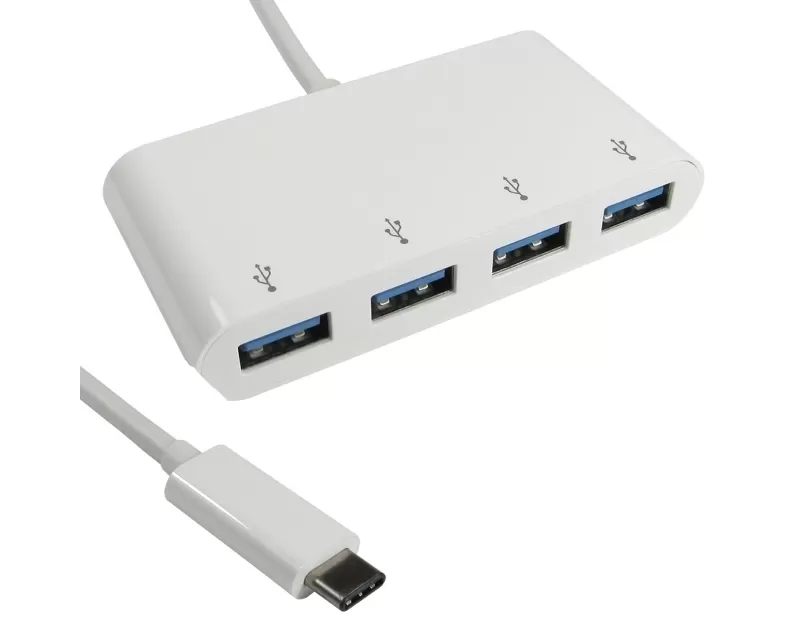 E-GREEN USB 3.1 tip C HUB 4port bijeli