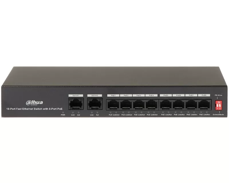 DAHUA PFS3010-8ET-65 10-Port Fast Ethernet Switch with 8