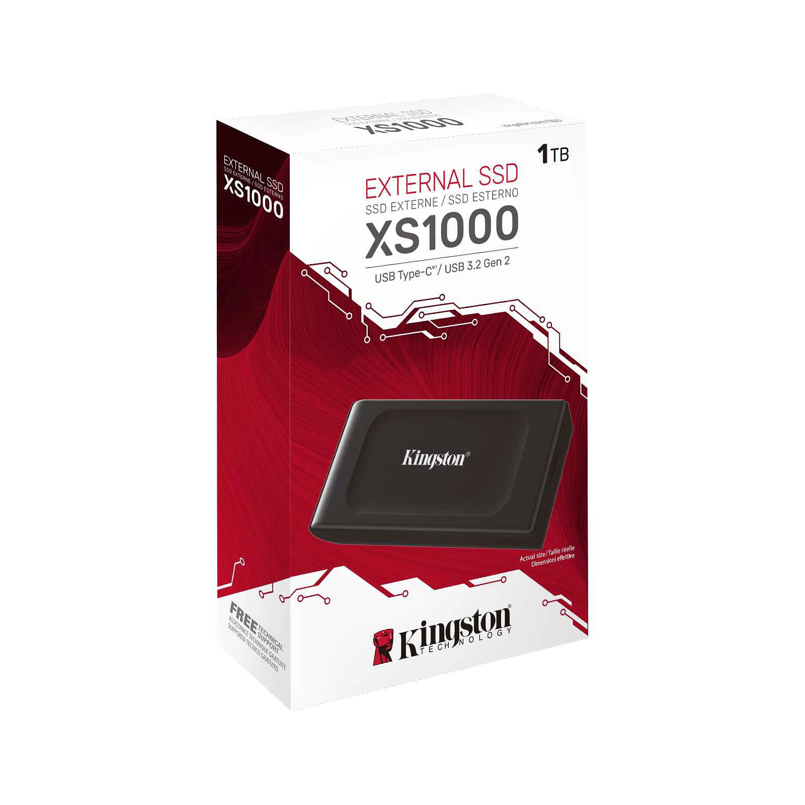 KINGSTON XS1000 1TB Portable External SSD, USB 3.2 Gen 2, Up to 1050MB/s read, 1000MB/s write