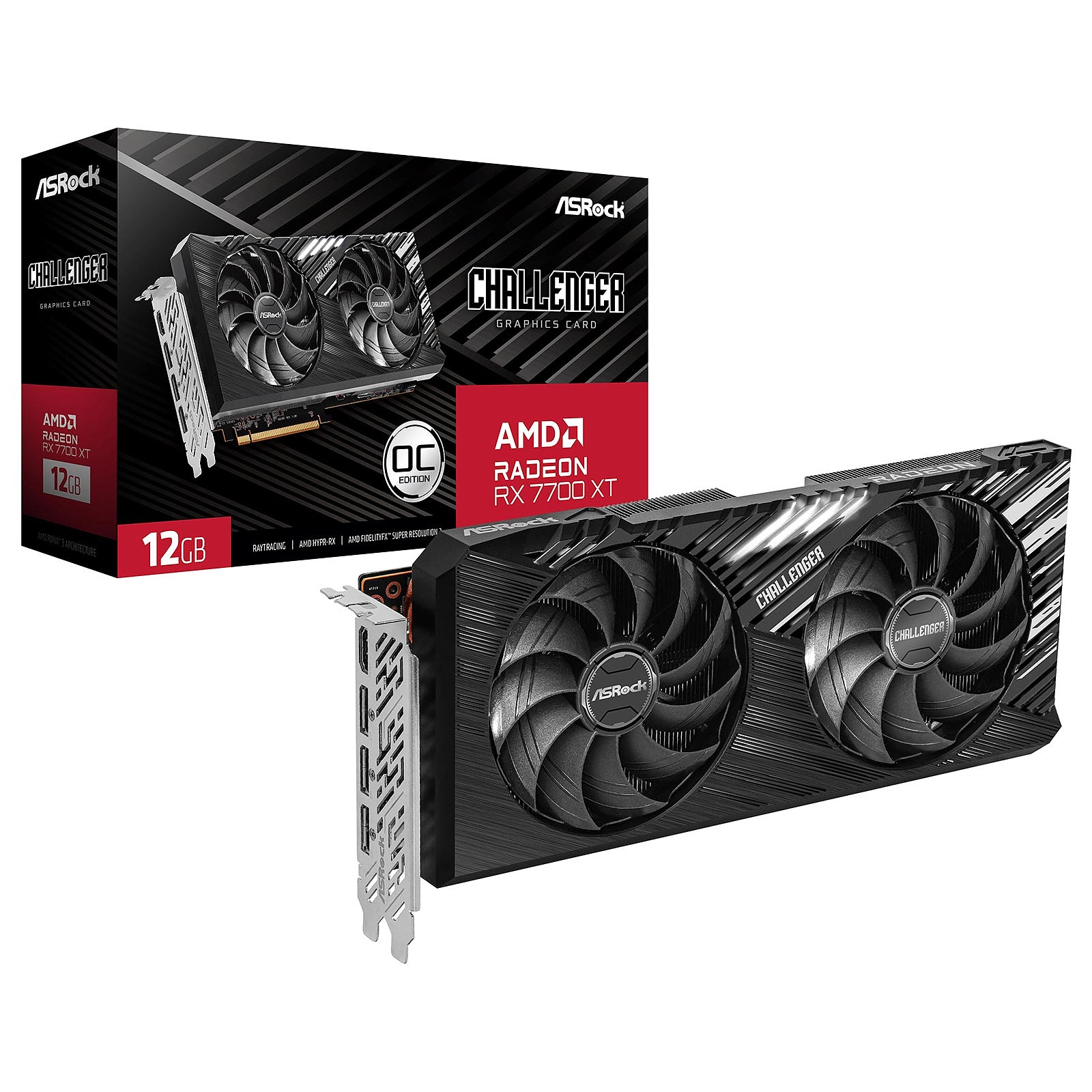 ASROCK AMD Radeon  RX 7700 XT Challenger 12GB 192bit RX 7
