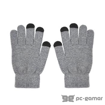 Swissten Touch Screen Gloves Triangle Man Grey