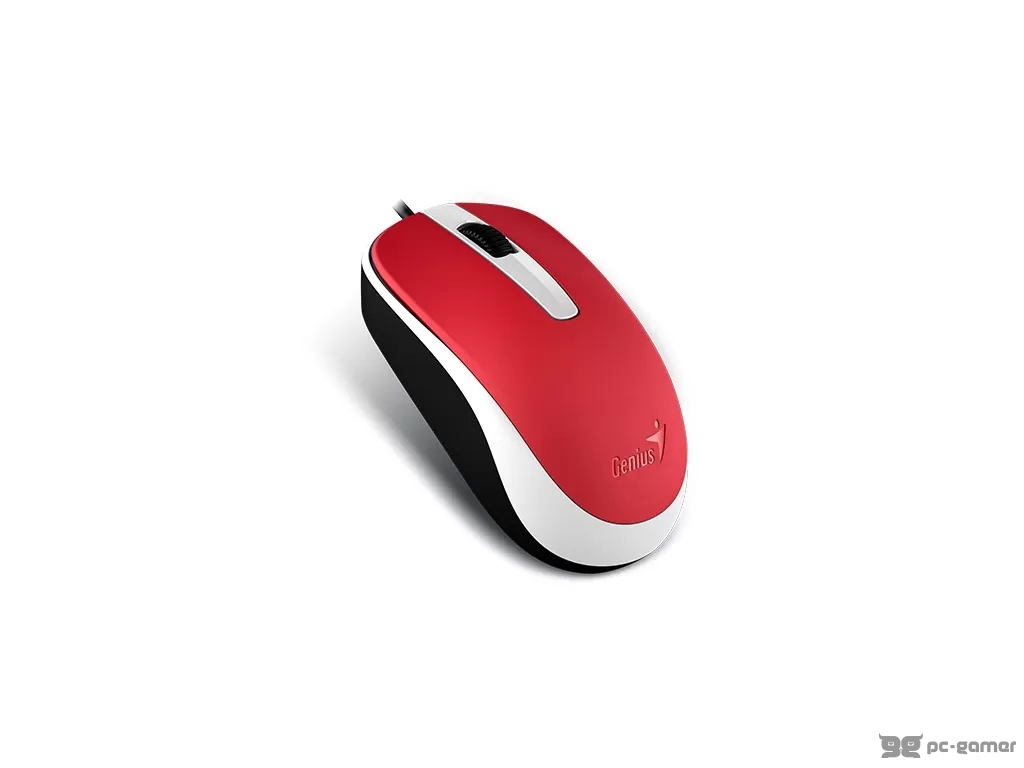 GENIUS Mouse DX-120, USB, Optical, Red, 1000dpi, 3 buttons, 1.5m
