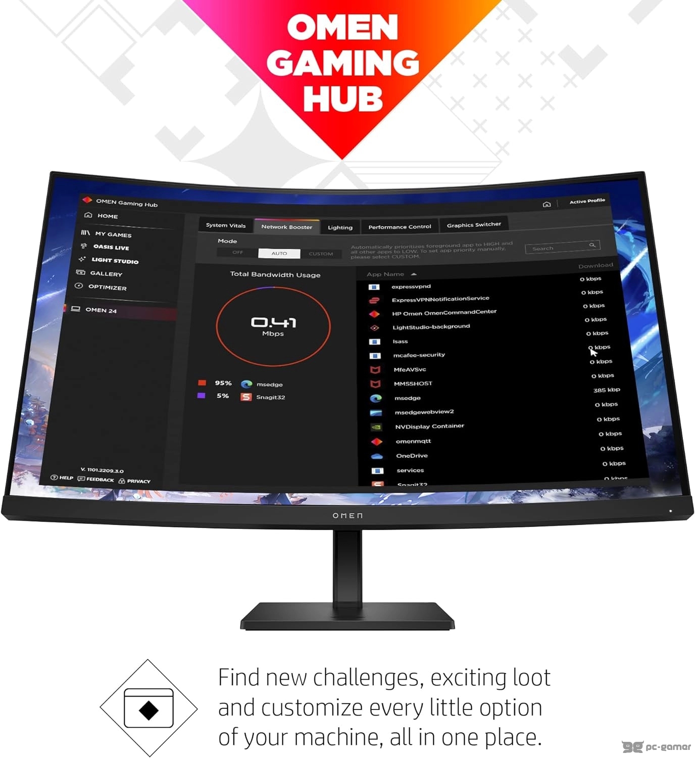 HP Omen 32c QHD Curved gaming monitor 31.5