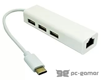 E-GREEN USB 3.1 tip C HUB (3 port USB 2.0 + 1port fast eth