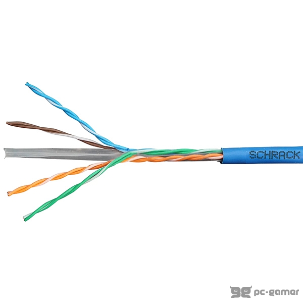 Schrack kabl instalacioni Cat.6 U/UTP - 300 Mhz, 4x2xAWG-23, LS0H, plavi (pak 305m: HSEKU423H1)