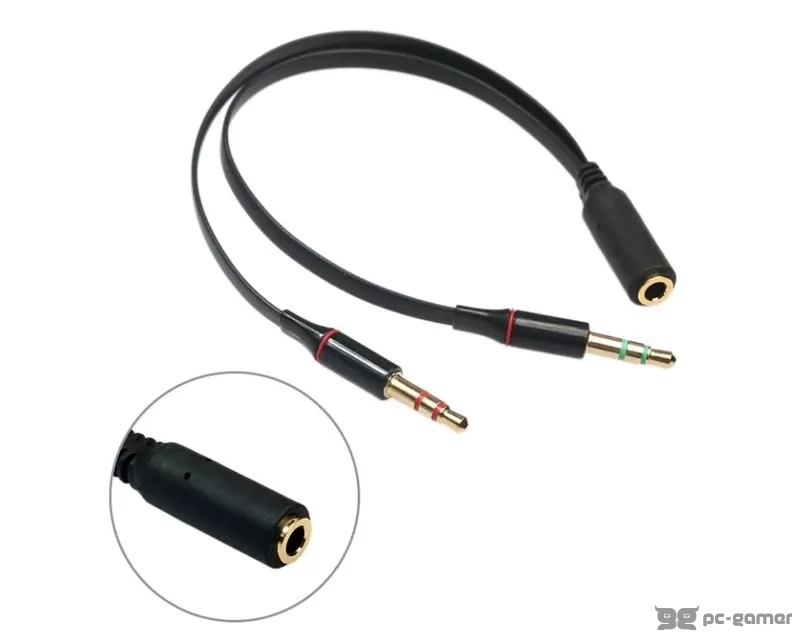 E-GREEN Adapter Audio 3.5mm stereo (F) - 2x 3.5mm stereo (