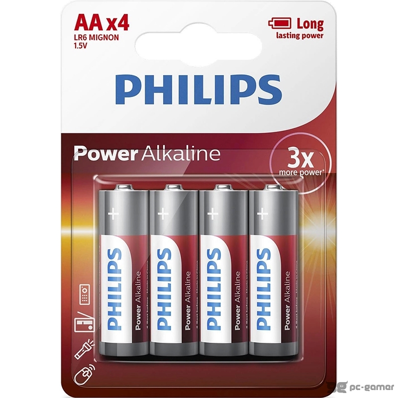 PHILIPS Baterija AA LR6 1.5 R6RZ/4BP  4/1