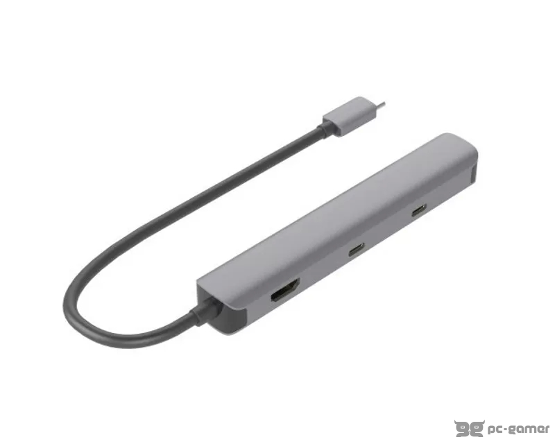 E-GREEN Adapter USB 3.1 tip C (M) - HDMI+ 2X USB 3.0 + 2X 