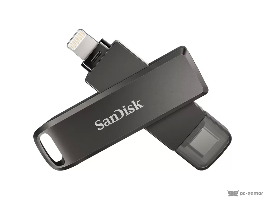 SanDisk iXpand Flash Drive Luxe 128GB - USB-C + Lightning - for iPhone, iPad, Mac, Android devices