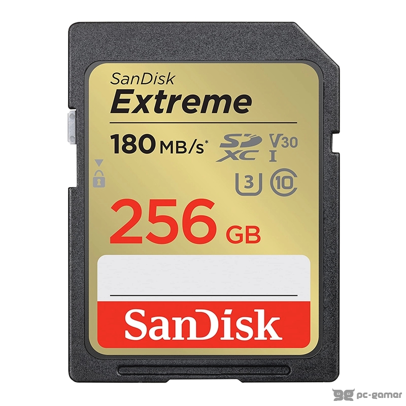 SanDisk Extreme 256GB SDXC Memory Card, up to 180MB/s & 130MB/s Read/Write, UHS-I, Class 10, U3, V30