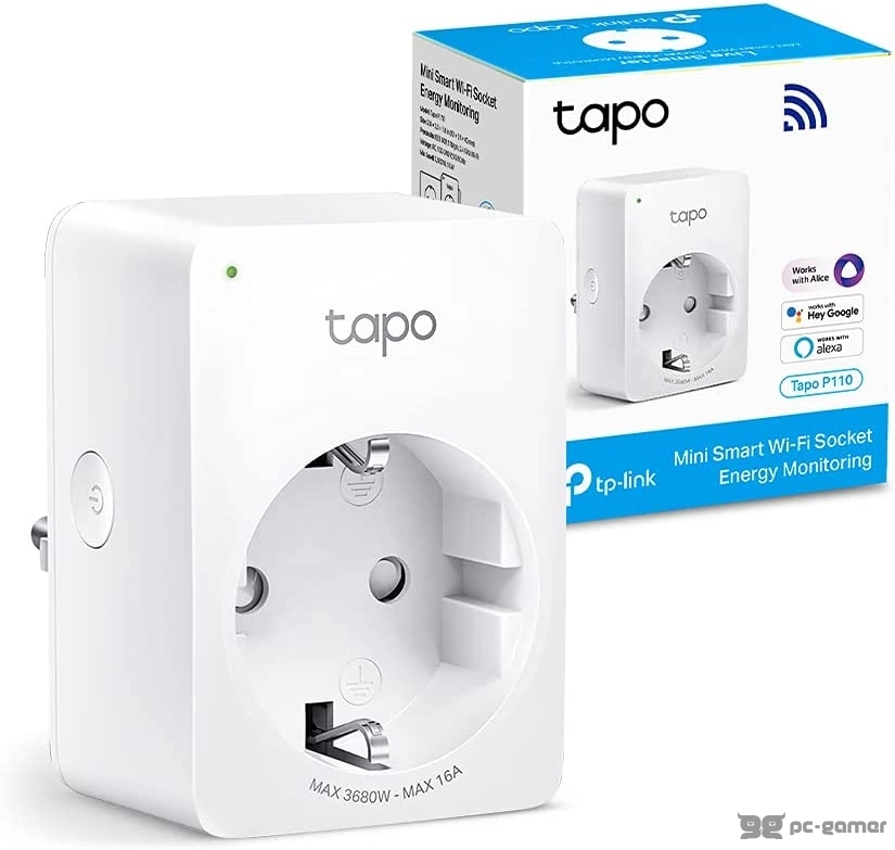 TP-LINK Tapo P110 Mini Smart Wi-Fi Socket, Energy Monitoring, Remote Control, Voice Control