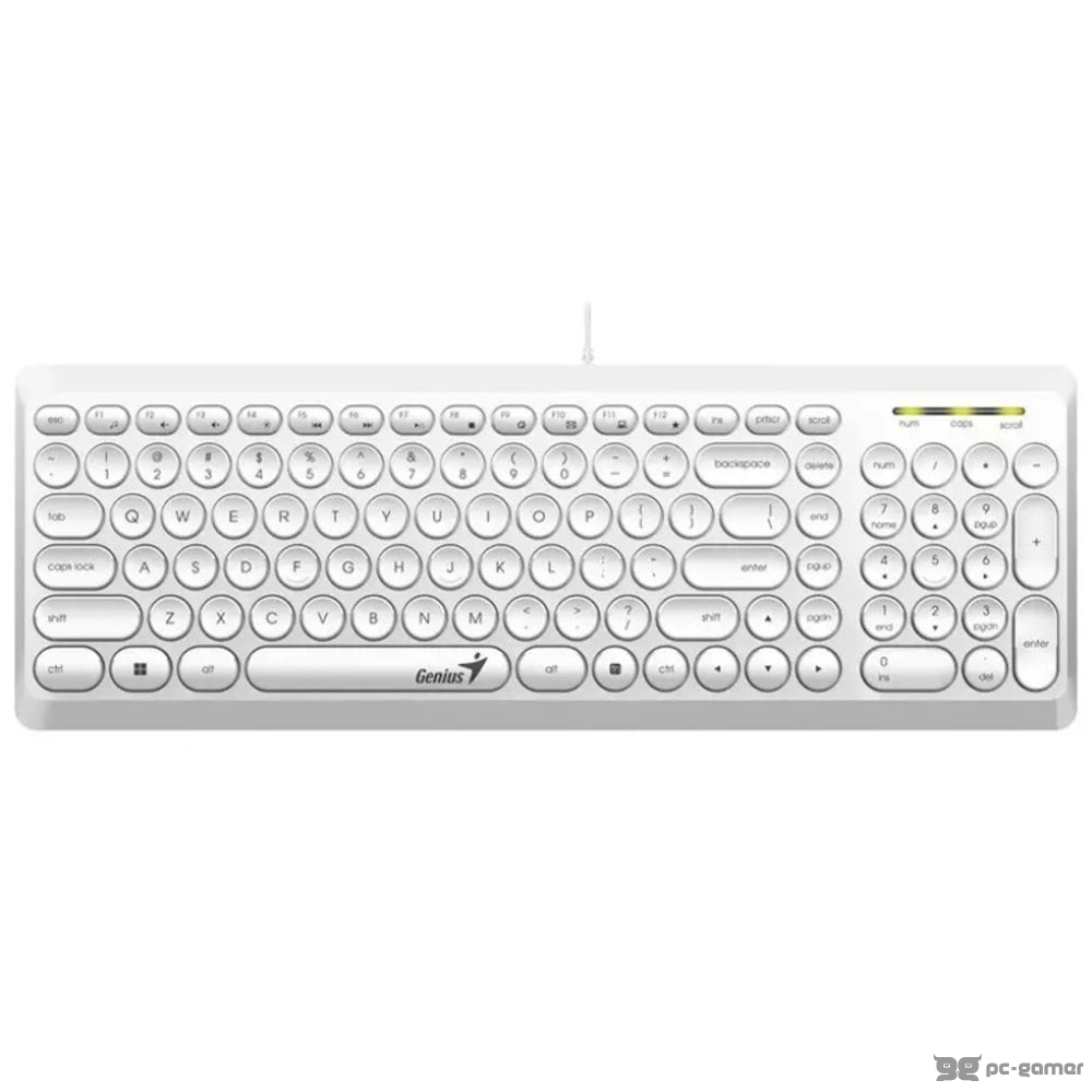 GENIUS Slimstar Q200 USB YU bela tastatura