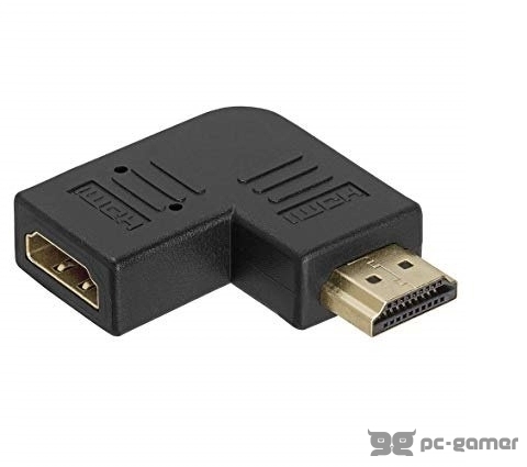 E-GREEN E-GREEN Adapter HDMI (M) - HDMI (F) pod uglom, crn