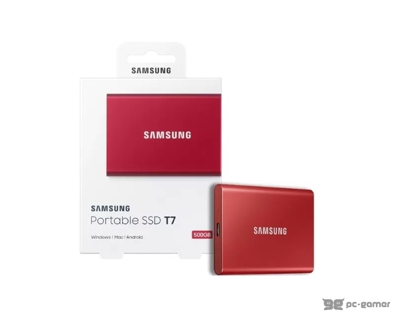 SAMSUNG Portable T7 500GB crveni eksterni SSD MU-PC500R