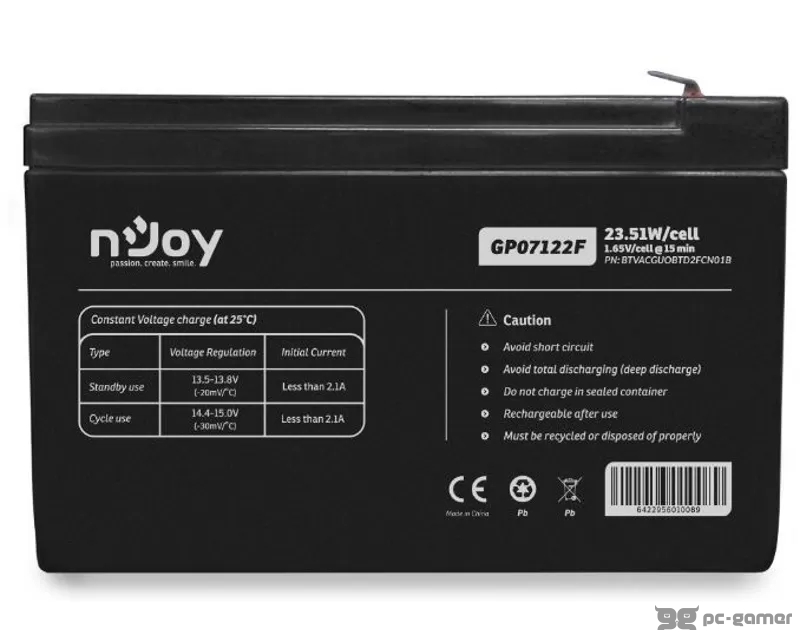NJOY GP07122F baterija za UPS 12V 23.51W (BTVACGUOBTD2F
